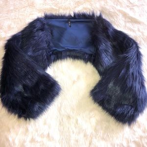 Navy Fur Coat